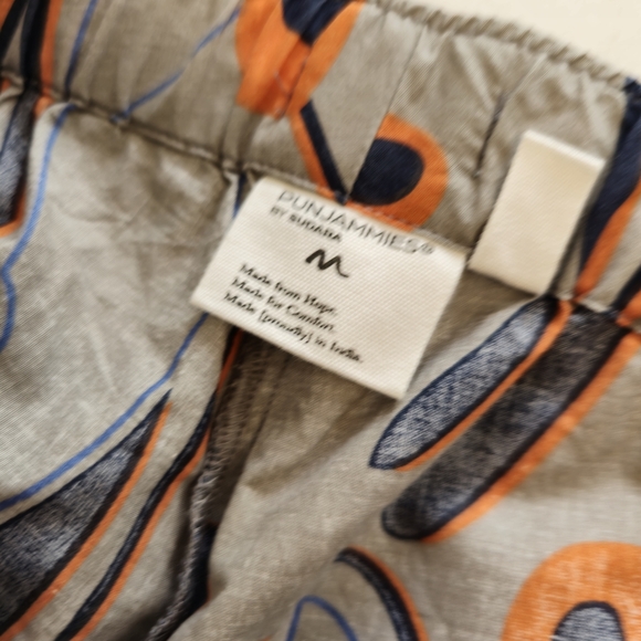 Punjammies by Sudara Abstract Fun Print Drawstring Pants Size Medium Gray Orange - Picture 11 of 17